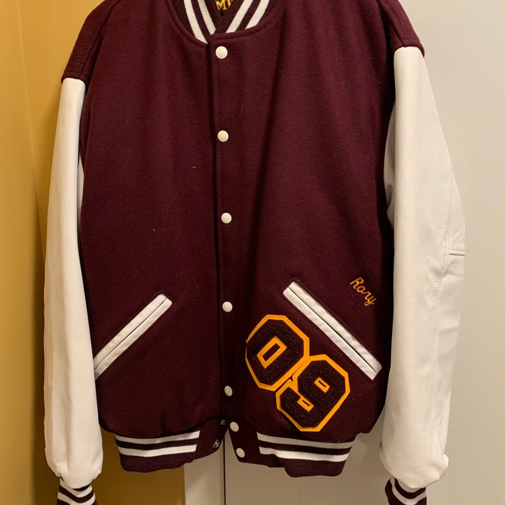 Varsity Letterman Jacket leather sleeves